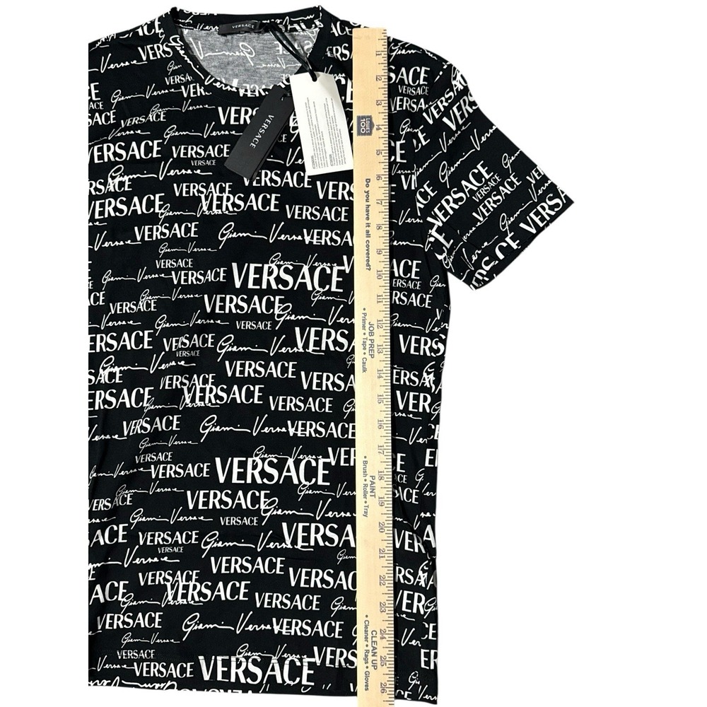 Versace Gianni Logo Print T-Shirt Black White XS Authentic NFC Tag New - Picture 6 of 10